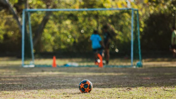 Bali Indonésia Agosto 2019 Treinamento Infantil Grande Campo Futebol Ilha — Fotografia de Stock