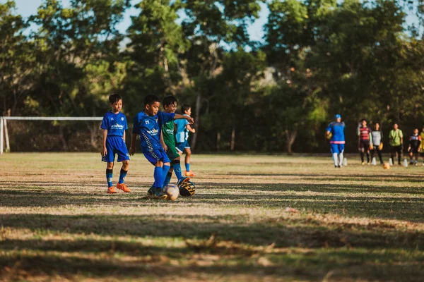 Bali Indonesia August 27Th 2019 Children Training Large Football Field — Stock Photo, Image