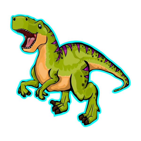 Isolated illustration of a cartoon dinosaur — Stock Vector