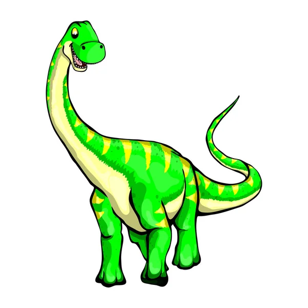 Ilustración aislada de un dinosaurio de dibujos animados — Vector de stock