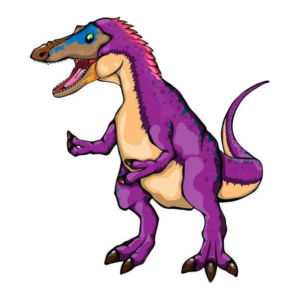 Geïsoleerde illustratie van een cartoon dinosaurus, Pinokkio rex — Stockvector