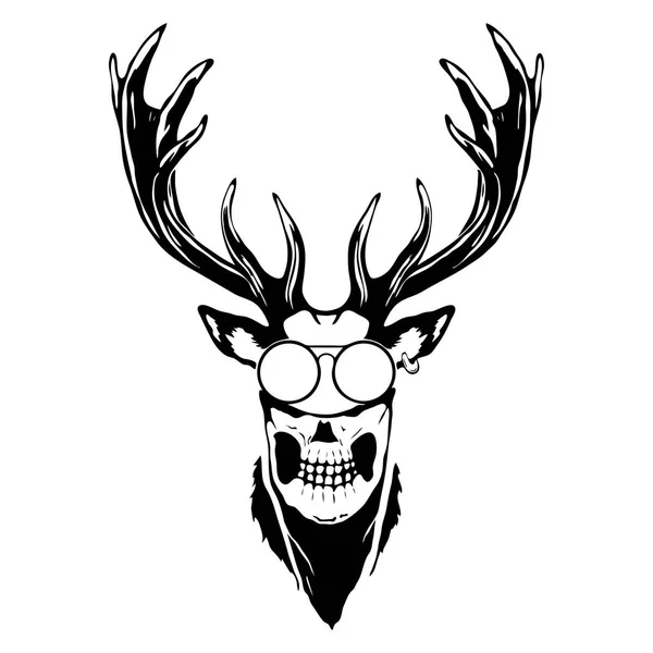 在 t 恤"孤立插图的鹿头上打印" — 图库矢量图片