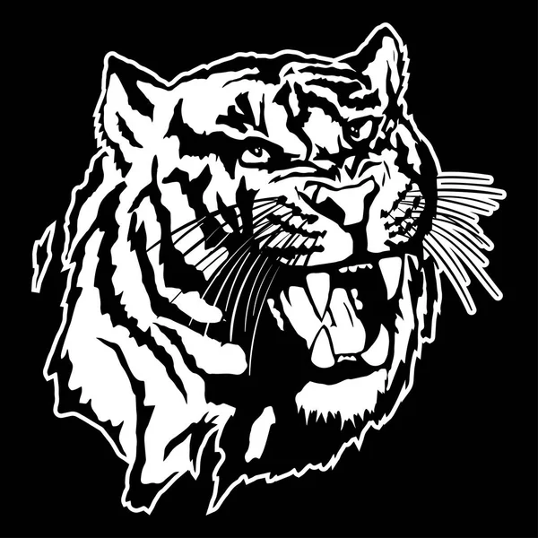 Illustrazione vettoriale della testa di una tigre — Vettoriale Stock