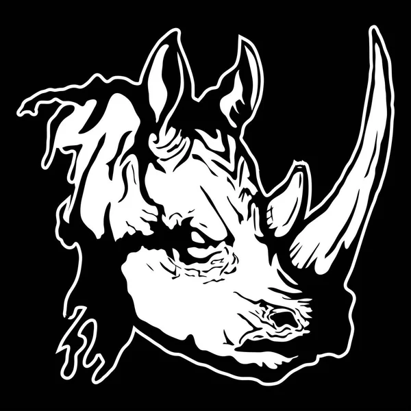Vektorové ilustrace hlavy nosorožce — Stockový vektor