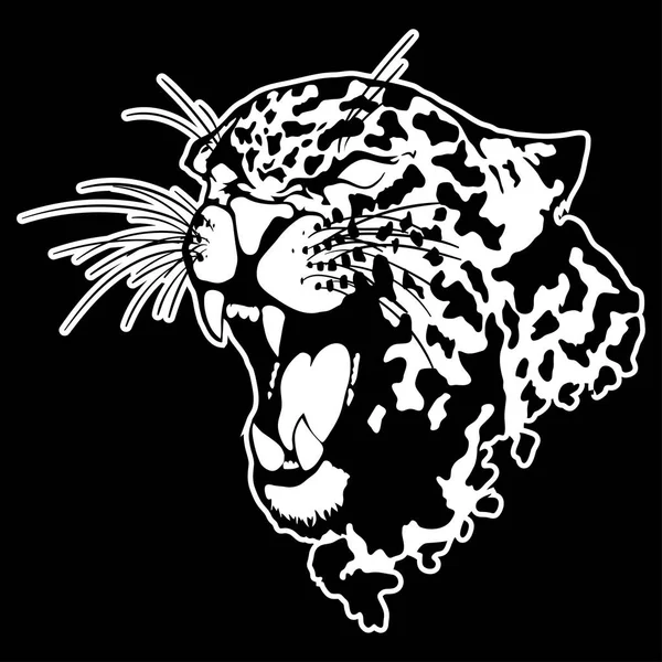 Illustrazione isolata di una testa di leopardo — Vettoriale Stock