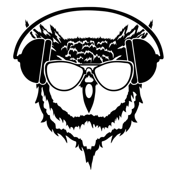 Impresión en la camiseta "Ilustración aislada de la cabeza de un búho " — Vector de stock