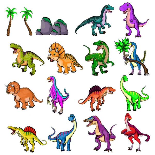Dinozorlar bir dizi izole gösteren resim