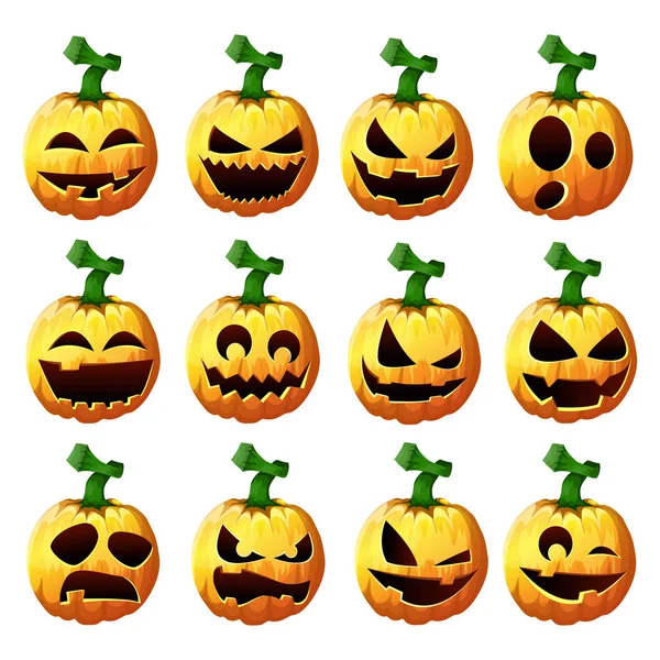 Definir abóboras para Halloween — Vetor de Stock