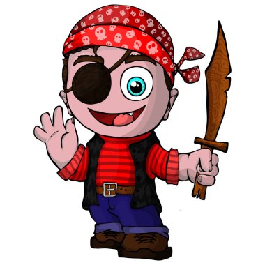 可爱回力卡通海盗