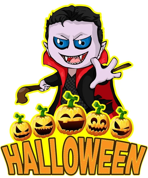 Affiche Halloween avec Dracula — Image vectorielle