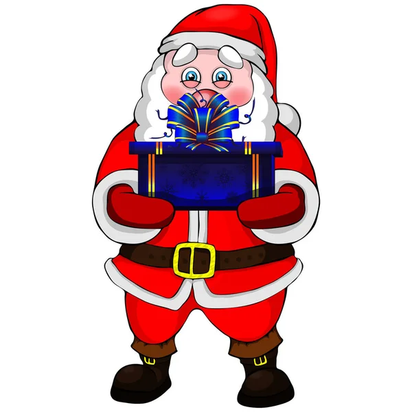 Funny santa. Christmas greeting card \ background \ poster. Vector illustration. — Stock Vector