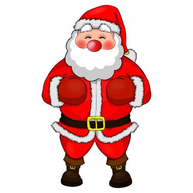 Komik Noel Baba. Noel tebrik kartı \ arka plan \ poster. Vektör çizim.