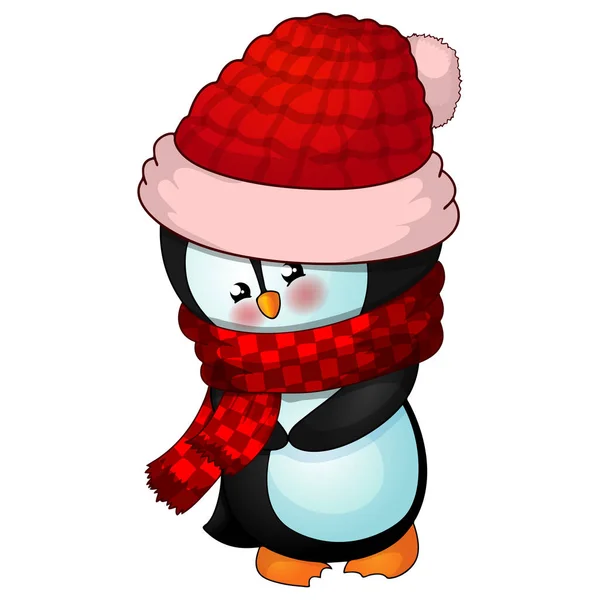 Illustrazione di carino pinguino di Natale — Vettoriale Stock