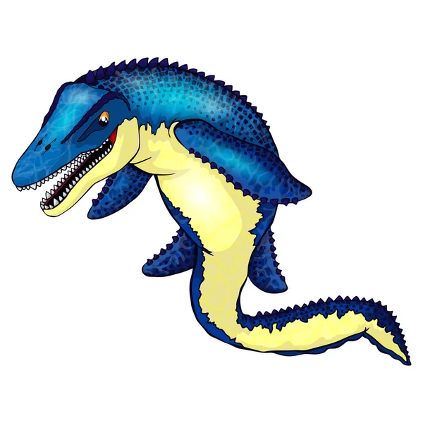 Netter Cartoon-Mosasaurus. isolierte Illustration eines Cartoon-Dinosauriers. — Stockvektor