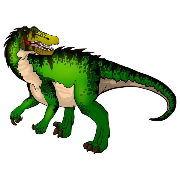 Mignon dessin animé baryonyx. Illustration isolée d'un dinosaure de dessin animé — Image vectorielle