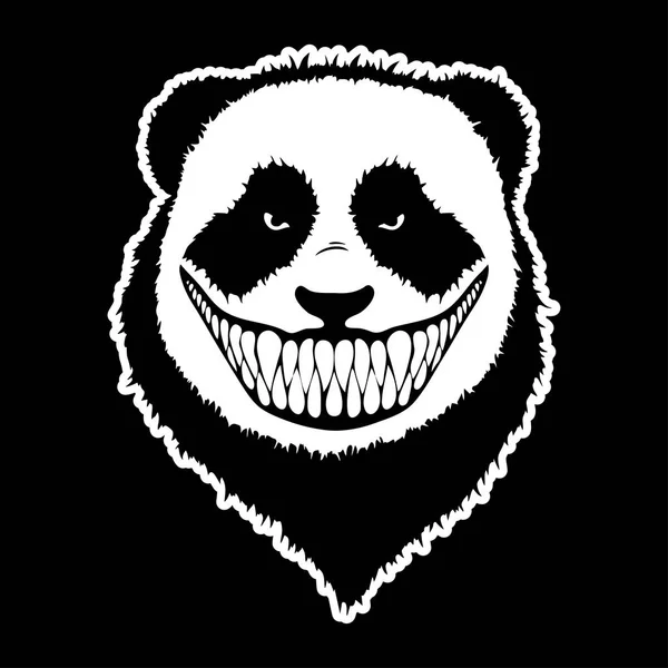 悪パンダ頭のベクトル イラスト — ストックベクタ