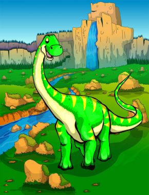 Diplodocus doğa arka plan üzerinde