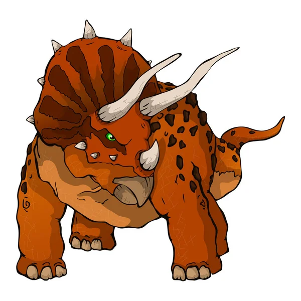 Ilustración aislada de una caricatura Triceratops — Vector de stock