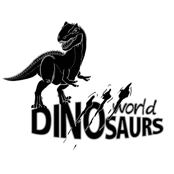 Logo Mundo dos Dinossauros . — Vetor de Stock