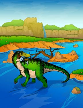 Baryonyx Nehri arka plan üzerinde 