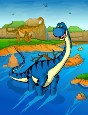 Diplodocus Nehri arka plan üzerinde 