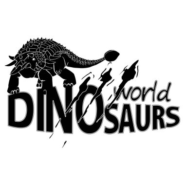 Dinozorların logo dünya. Vektör çizim