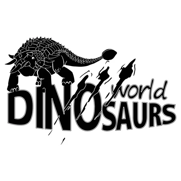 Dinozorların logo dünya. Vektör çizim — Stok Vektör