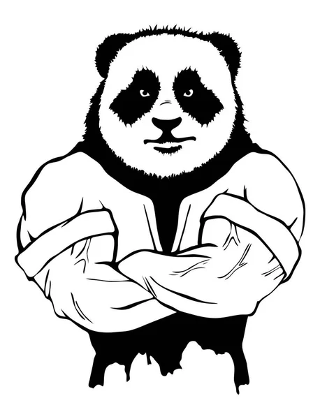 分離ベクトル図強い野生パンダ男 — ストックベクタ