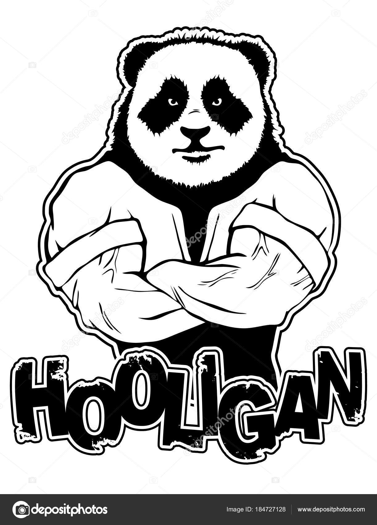 imprimir em t shirt hooligan com uma imagem de panda vetor de