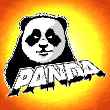 Sarı bir arka plan üzerinde Panda logo.