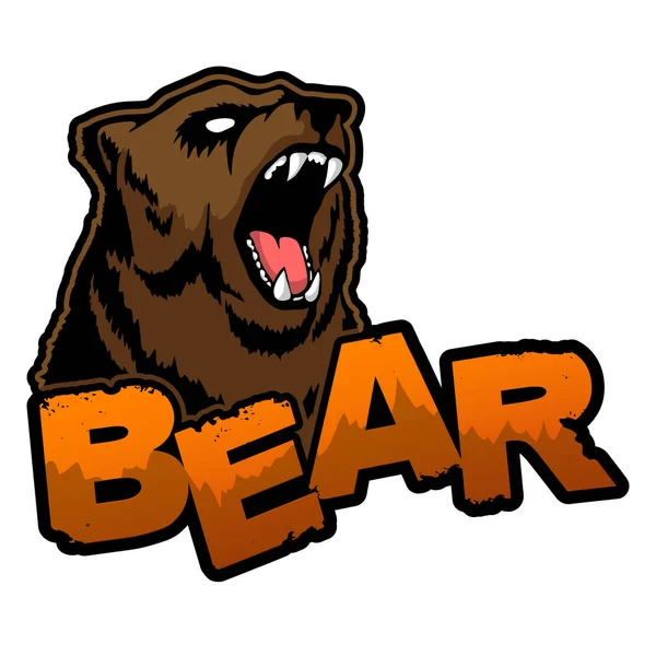 Logotipo del oso sobre un fondo blanco aislado . — Vector de stock