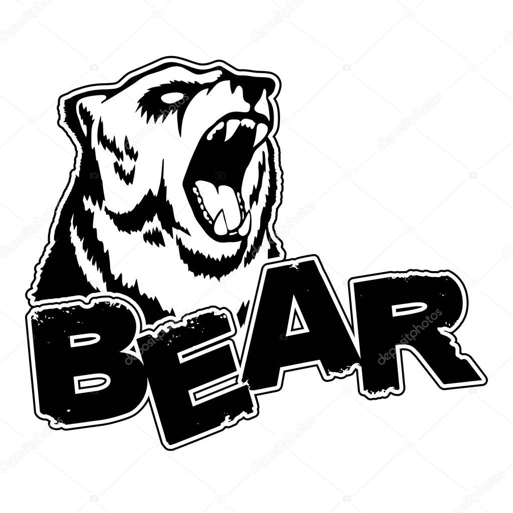 Bear logo on a isolated white background.