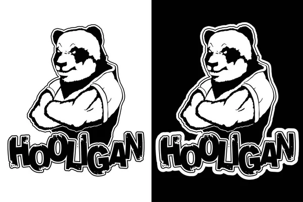 Tisk na trička "hooligan" s obrazem panda — Stockový vektor