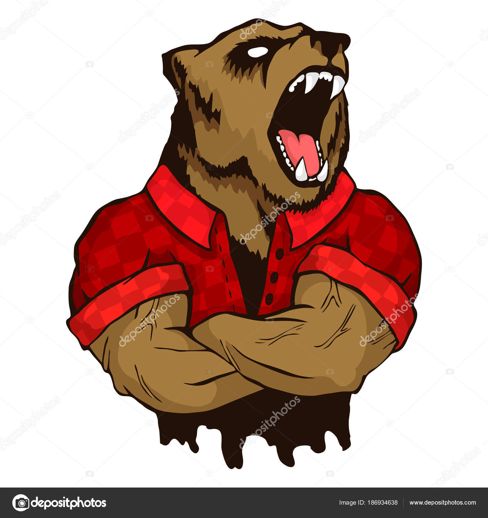 Isolated vector illustration a strong wild bear- man Stock Vector Image by  ©Kovalchuk130195 #186934638