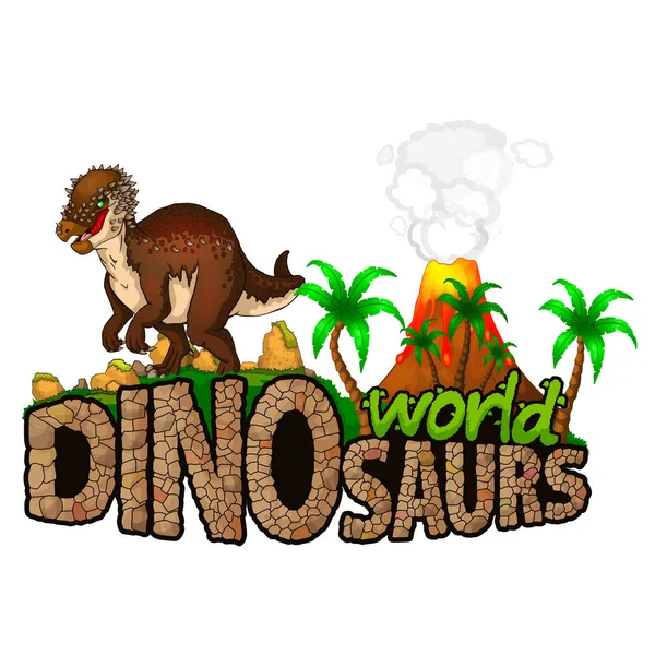 Logo  Dinosaurs World. Vector illustration — Stock Vector