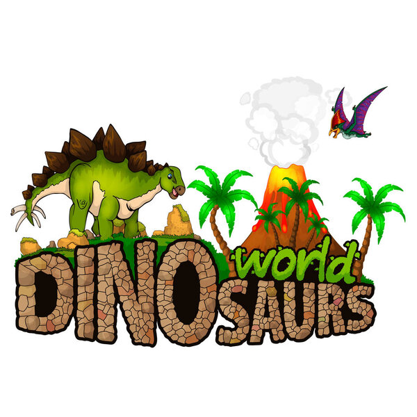 Logo  Dinosaurs World. Vector illustration