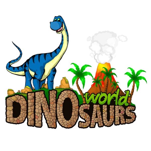 Logo dinozorlar dünya. Vektör çizim