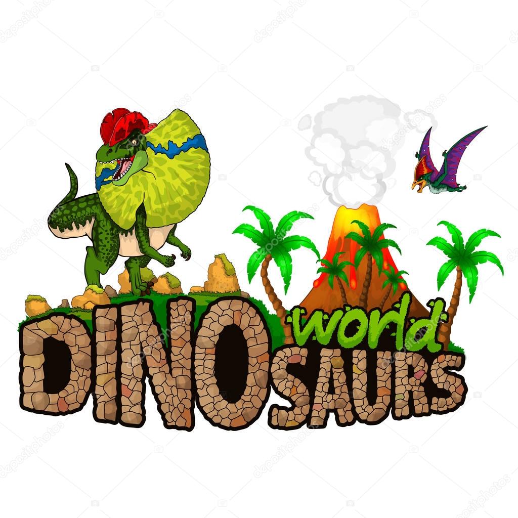 Logo  Dinosaurs World. Vector illustration.