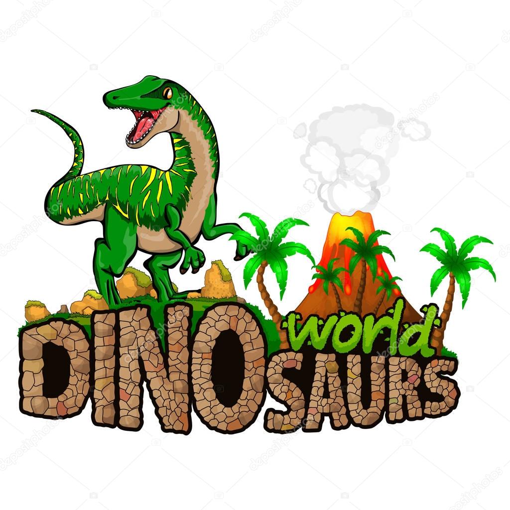 Logo  Dinosaurs World. Vector illustration.