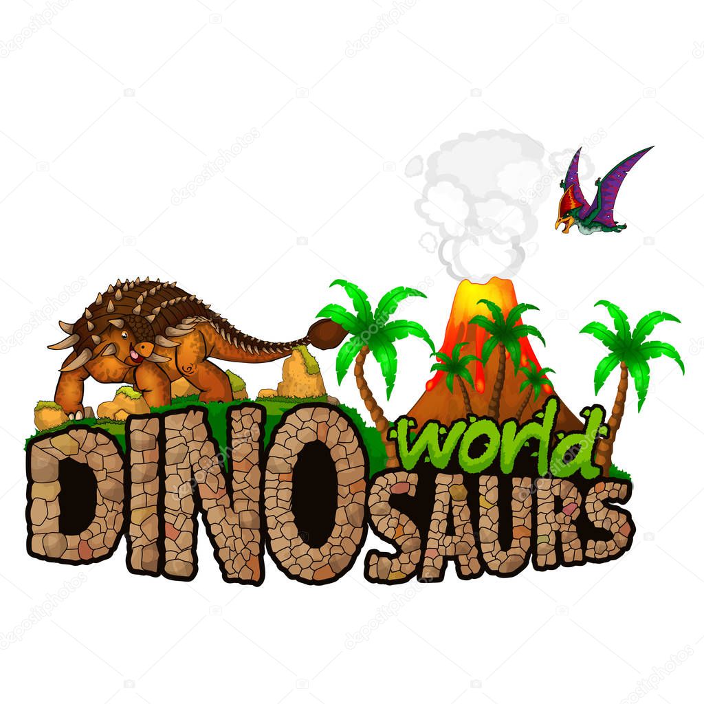 Logo  Dinosaurs World. Vector illustration.