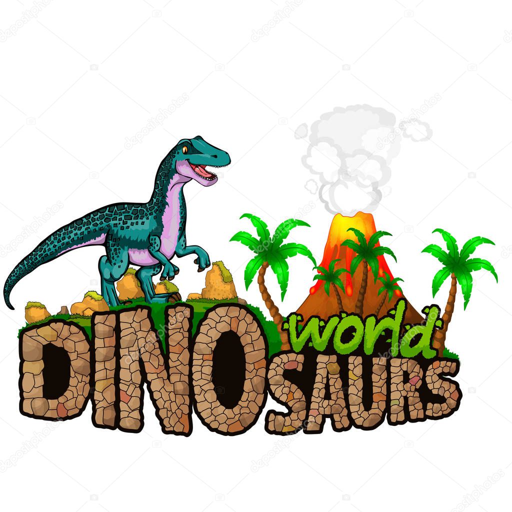 Logo  Dinosaurs World. Vector illustration.