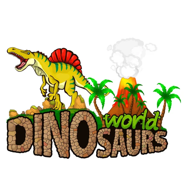 Logo dinozorlar dünya. Vektör çizim