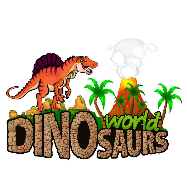 Logo Dinosaurs World. Ilustración vectorial — Vector de stock