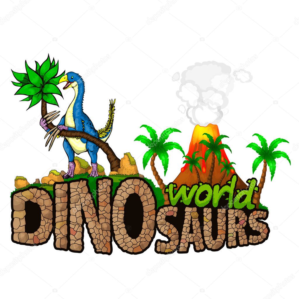 Logo  Dinosaurs World. Vector illustration