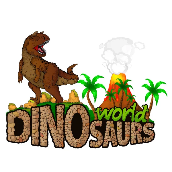 Logotyp dinosaurier världen. — Stock vektor