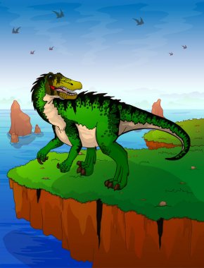 Baryonyx deniz arka plan. 