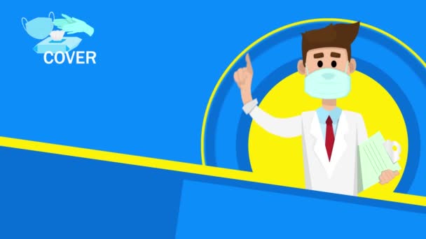 Aufklärungsvideo Zur Vorbeugung Gegen Coronavirus Flache Animation Zum Thema Coronavirus — Stockvideo