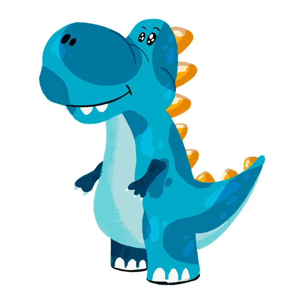 Simpatico Mostriciattolo Dinosauro Illustrazione Del Cartone Animato Vettoriale — Vettoriale Stock