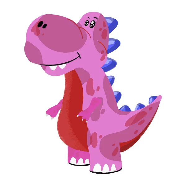 Schattig Dinosaurusmonster Vector Cartoon Illustratie — Stockvector