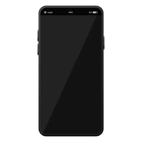Siyah arka planı olan bir akıllı telefonun vektör çizimi. Akıllı Telefon Şablonu